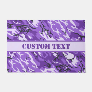 Tapis de porte Camo violet avec lettres personnali
