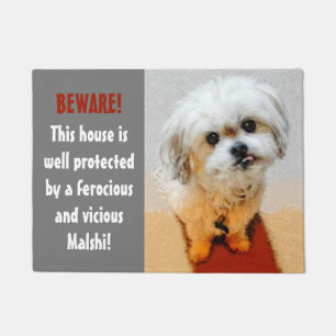 Tapis de porte chien de garde drôle Malshi 45 x 60