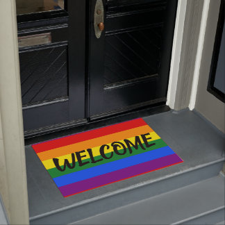 Tapis de porte d'accueil de drapeau de gay pride