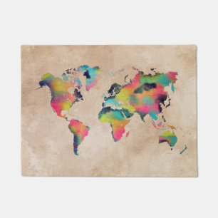 tapis de porte de carte du monde