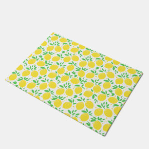 Tapis de porte de citrons jaunes