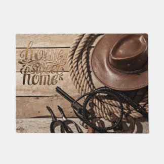 Tapis de porte de cowboy de l'ouest du pays