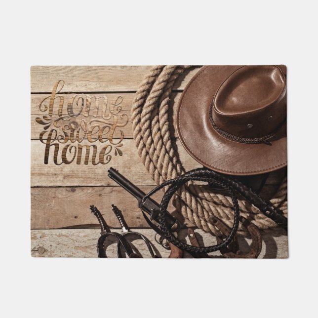 Tapis de porte de cowboy de l'ouest du pays (Devant)