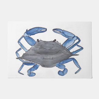 Tapis de porte de crabe bleu