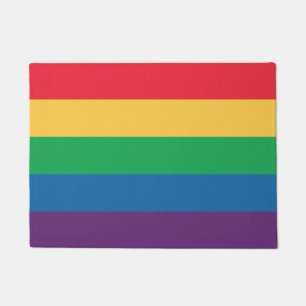 Tapis de porte de fierté de drapeau d'arc-en-ciel
