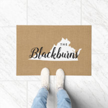 Tapis de porte de la famille de Virginie