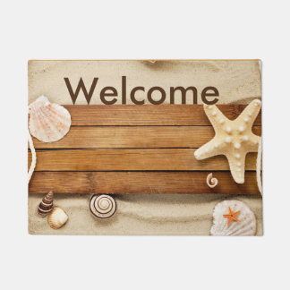 Tapis de porte de plage "de coquillage ensoleillé"