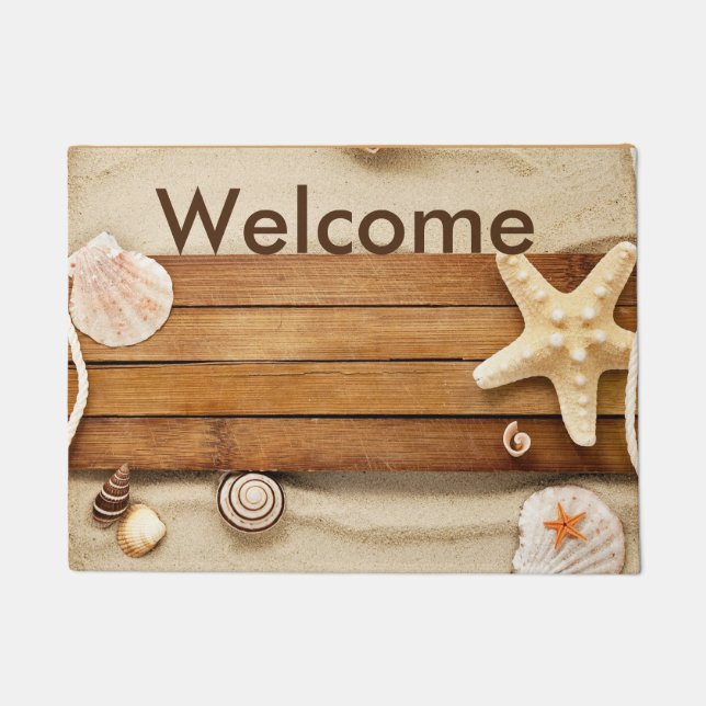 Tapis de porte de plage "de coquillage ensoleillé" (Devant)