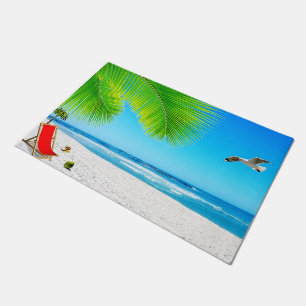 Tapis de porte de vue d'océan de plage