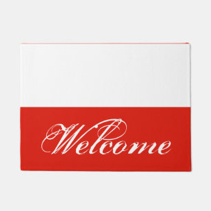 Tapis de porte drapeau polonais avec texte de bien