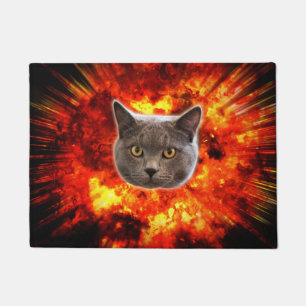 Tapis de porte drôle de explosion d'aérolithe de