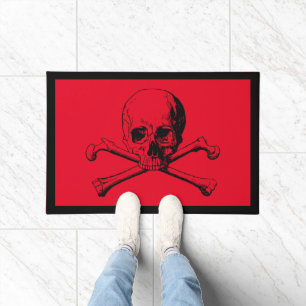Tapis de porte du crâne et des os croisés