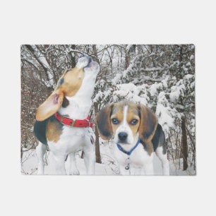 Tapis de porte en bois de Milou de chiots de