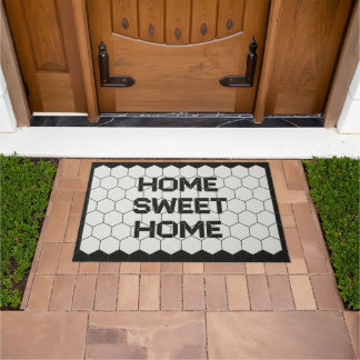 Tapis de porte en carreaux faux 'Home Sweet Home'