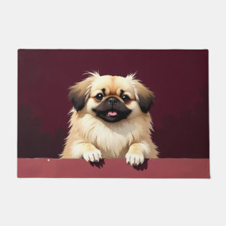 Tapis de porte en forme de chien Pékinois