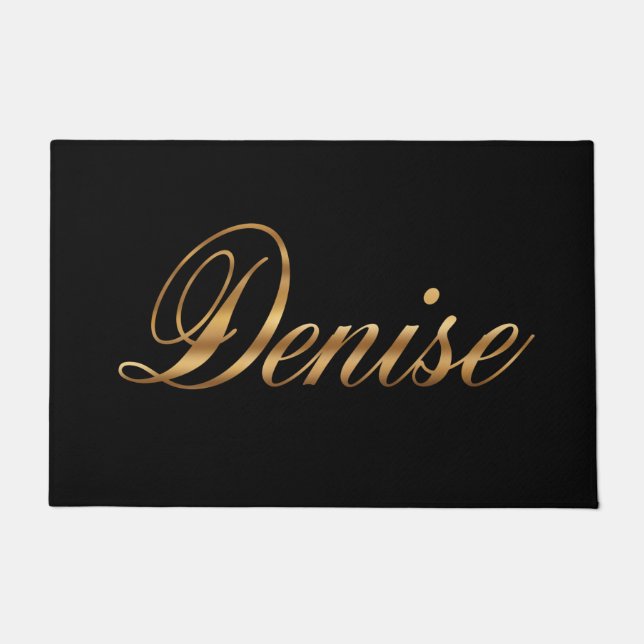 Tapis de porte en lettrage de conception dorée Den (Devant)
