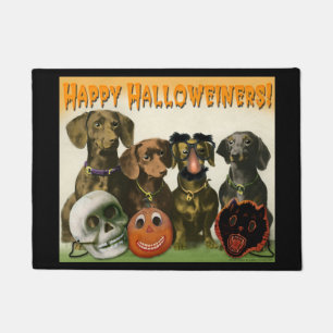 Tapis de porte heureux de Halloweiners