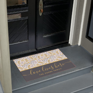 Tapis de porte 'L'amour vit ici'