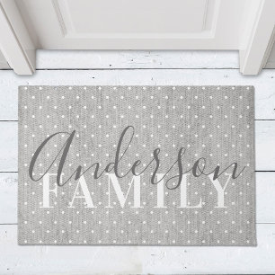 Tapis de porte Modern Farmhouse à pois Nom de fami
