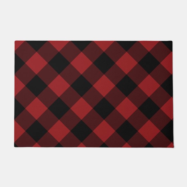 Tapis de porte noir et rouge (Devant)