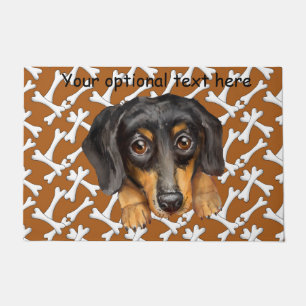 Tapis de porte noir et tan Dachshund