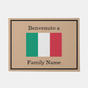 Tapis de porte Nom de famille Drapeau italien pers