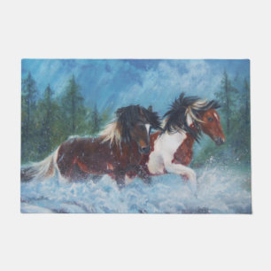 Tapis de porte occidental "de chevaux de pluie"
