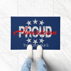 Tapis de porte patriotique américain fièrement