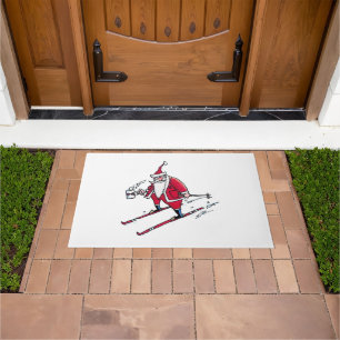 Tapis de porte père Noël Skiing
