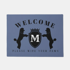 Tapis de porte personnalisable de caniche (chiot