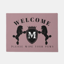 Tapis de porte personnalisable de caniche (coupe