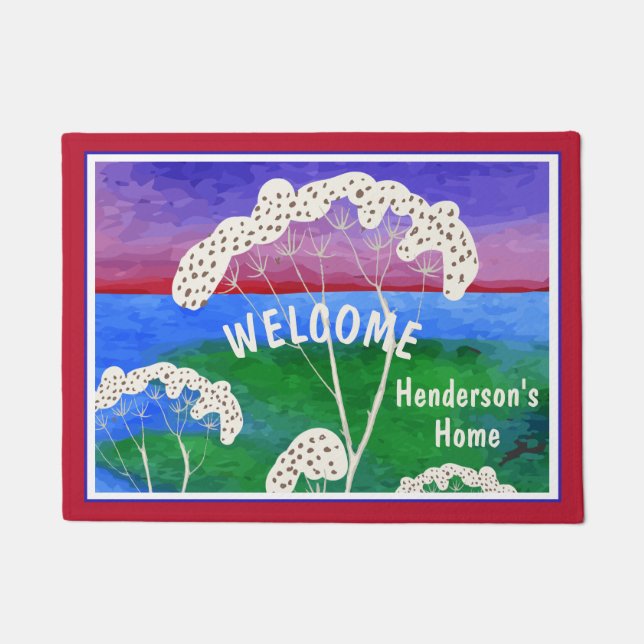 Tapis de porte personnalisé des ormes blanches (Devant)