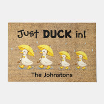 Tapis de porte personnalisé Famille de canards