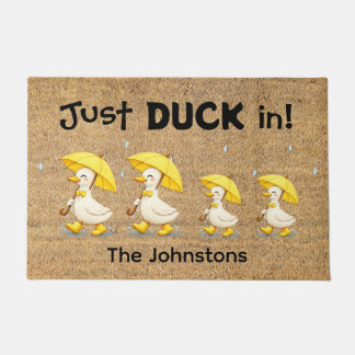 Tapis de Porte Personnalisé Famille de Canards