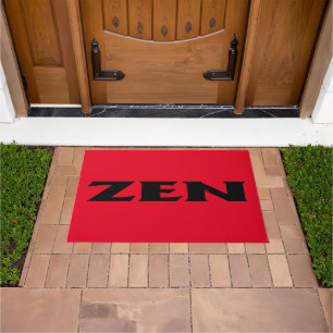 Tapis de porte rouge noir zen