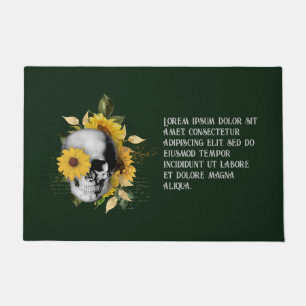 Tapis de porte squelette de tournesol gothique