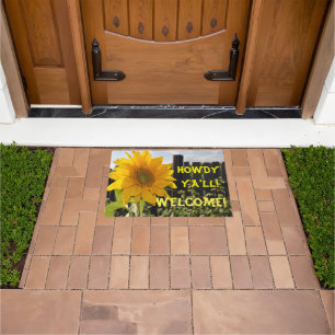 Tapis de porte Tournesol jaune Bienvenue à tous