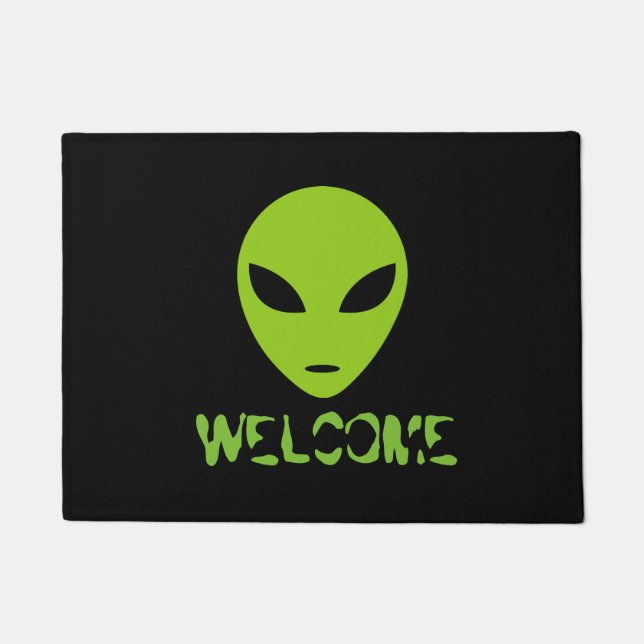 Tapis de porte vert drôle d'accueil de chef (Devant)
