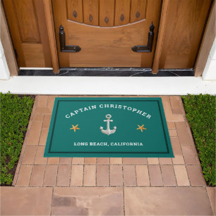 Tapis de porte vert personnalisé avec Starfish et