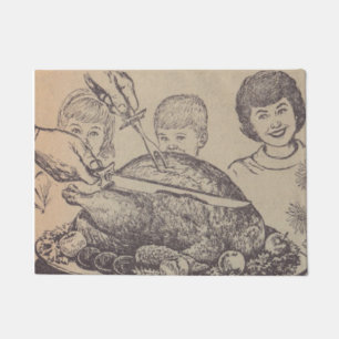 Tapis de porte vintage de dîner de famille