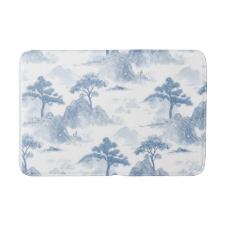 Tapis de salle de bain bleu montagne
