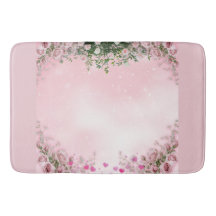 Tapis de salle de bain floral Rose Blush