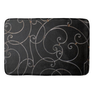 Tapis de salle de bain Tourbillons Noir/Argent