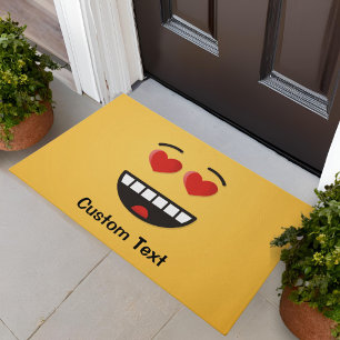 Tapis de sol avec visage souriant aux yeux en form