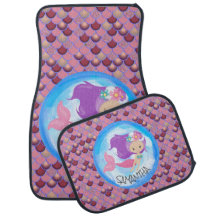 Tapis de sol de voiture écailles de sirène rose vi