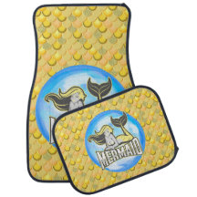 Tapis de sol de voiture Écailles JAUNE Sirène de m