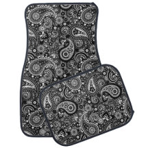Tapis de sol de voiture ensemble motif Pailey noir