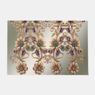 Tapis de sol Fleurs de bijoux en or élégant