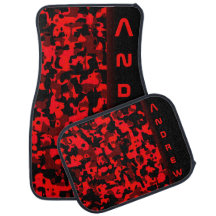Mat de plancher de voiture rouge-noir
