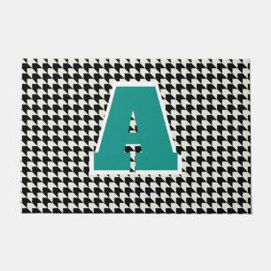Tapis de sol monogrammé pied de poule